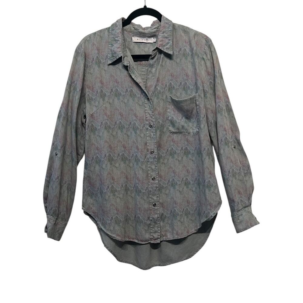 Billy T Abstract Pastel Print Button Down Long Sleeve Shirt Size S